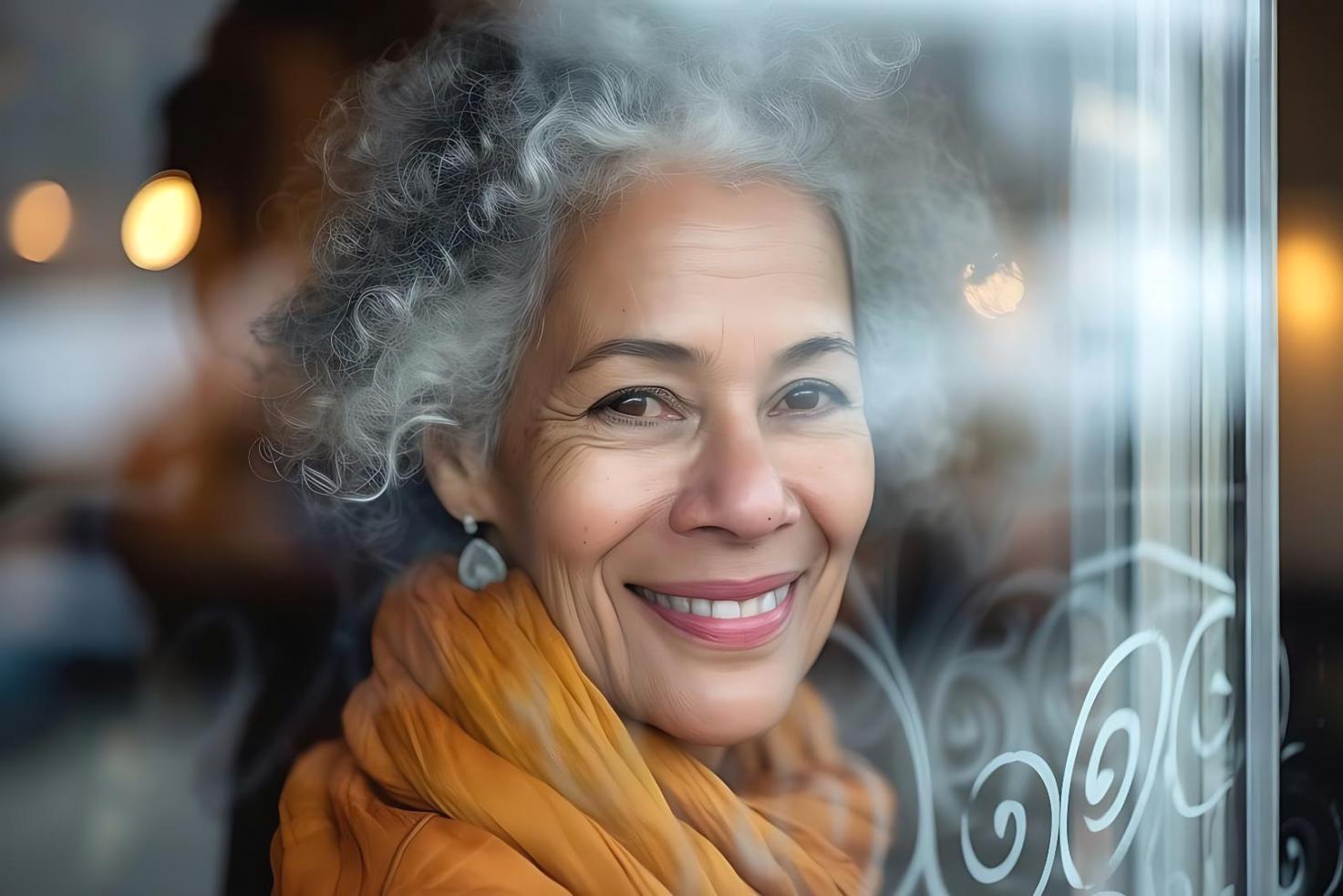 Care coordinator meeting with elderly client and family member in comfortable home setting, reviewing personalized care plan documents